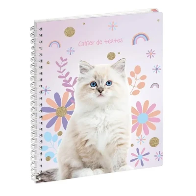 Image de Exacompta Réf. 9991413E 1 Cahier de textes Lovely Chat Blanc 17 x 22 cm Visuel