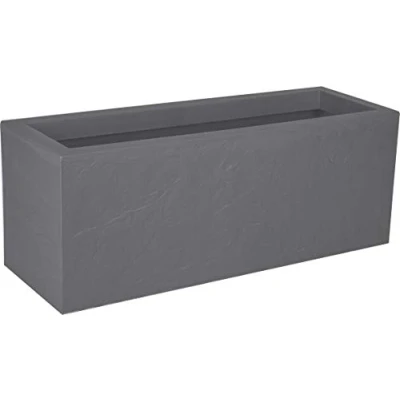 Image de EDA Balconnière Volcania&#039;Up 25 L Décor Imitation Pierre Simple Paroi Zone de Rétention d&#039;eau 59 x 19,5 22,8 cm Gris Galet