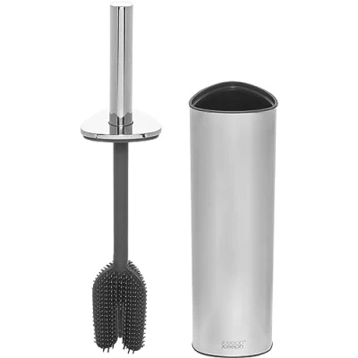 Image de Joseph Flex Ensemble de Support Rangement Intelligent pour Brosse Toilette 360 ​​Luxe Advanced avec Anti Goutte, Obstruction et remplaçable, Finition en Acier Inoxydable