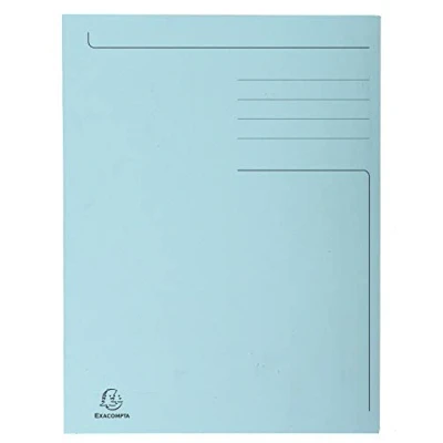 Image de Exacompta Réf. 449006E Paquet de 50 chemises rigides imprimées avec 3 rabats Forever® 280 g/m² 100% recyclées et certifiées Ange bleu dimensions 24,5x35cm pour format folio couleur clair