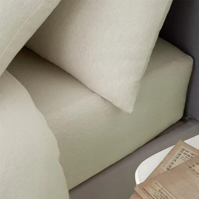 Image de Catherine Lansfield Drap Housse Double en Coton brossé Crème