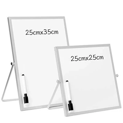 Image de DOEWORKS Petit Tableau Blanc Magnétique, Effaçable à sec Portable Double Face, de Bureau pour la Maison, l&#039;école, le Bureau, 25 * cm
