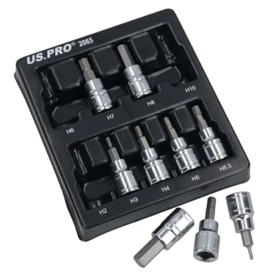 Image de Clé Allen hexagonale/Bits douilles 3/8&quot; 2mm 10mm 9pcs730 À BERGEN