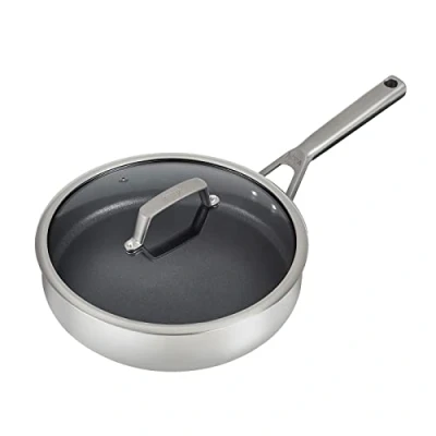 Image de Ninja Foodi ZEROSTICK Sauteuse en acier inoxydable de 26 cm, Antiadhésive, Toutes plaques y compris induction, Résistante au four jusqu&#039;à 260 C, Compatible lave vaisselle, C60126EU