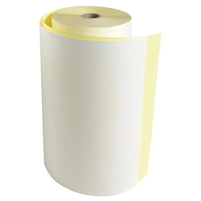 Image de Exacompta Réf. 52122E Carton de 6 bobines pour Télex largeur 210 mm x diamètre 120 mandrin 25 2 plis chimique blanc, jaune, autocopiant 57g/m² Métrage (+ ou 2m) : 70 m