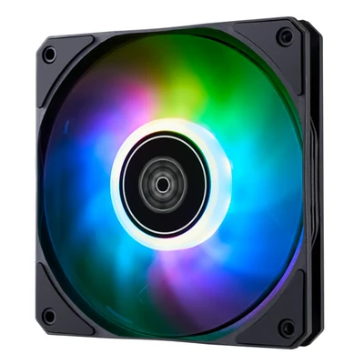 Image de Silverstone Air Slimmer 120 ARGB, Ventilateur Plat de mm à Performances renforcées avec contrôle PWM sur Toute la Plage et Effet d&#039;éclairage ARVB, SST AS120B ARGB