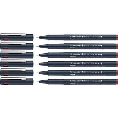 Image de Schneider Pictus Lot de 6 stylos à pointe fine Rouge Épaisseur trait 0,05 mm