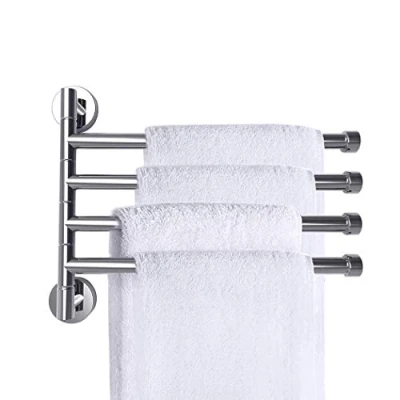 Image de PHOEWON Porte Serviettes Mural 180 Serviette Support Acier Inoxydable Barre à Chrome (4 armer)