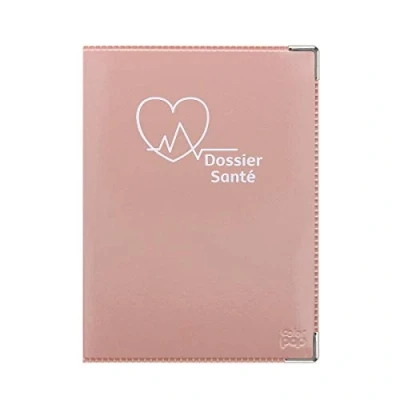 Image de Dossier santé couleur motif old rose Color Pop France 16 x 12 cm