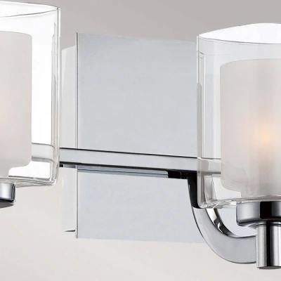 Image de QUOIZEL Applique murale Kolt IP44 avec double abat jour en verre, à 3 lampes