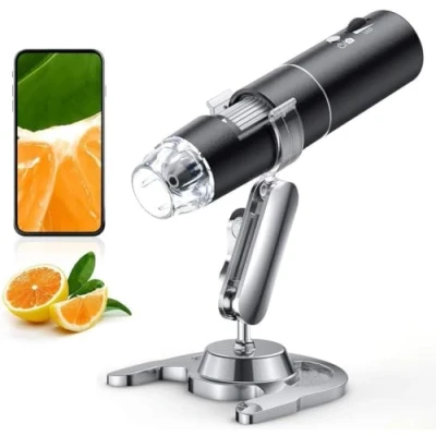 Image de Microscope Numérique WiFi, SKYBASIC de Poche à Grossissement 1000X Électrique Loupe Enfant/Adulte Digital Portable avec 8 LED pour Smartphone Android et iOS, Ordinateur