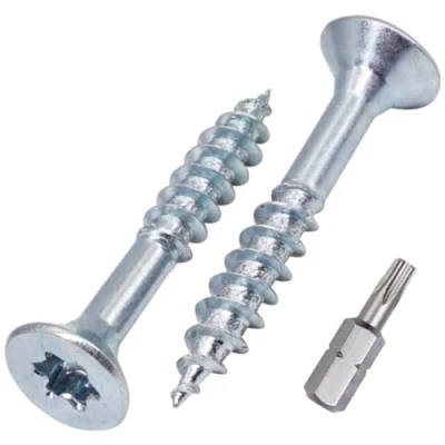 Image de SKIR&#039;CO (200 pièces) Vis à bois en acier zingué 4,5 x 30 mm, tête fraisée Torx, pour panneaux d&#039;aggloméré, partiellement filetées