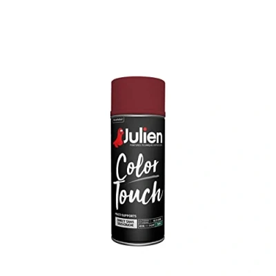 Image de Julien Peinture Aérosol Intérieure et Extérieure Color Touch en Phase Aqueuse Rouge Basque Satin 400ml