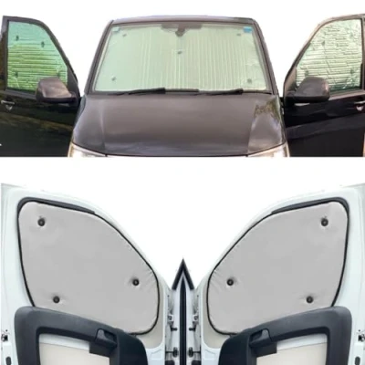 Image de Kit de Stores Compatible avec Mercedes V Class (2014 Date)(Ensemble Complet + empattement Moyen hayon) Couleur la Doublure Gris Clair, Réversible