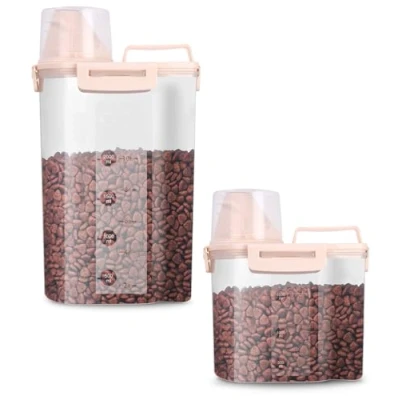 Image de jutyum 2 Pièces Conteneur Croquettes Chien 1.7L+3L, Boite Rangement Cuisine, a Croquette pour Chien, Hermétique, Distributeur de Lessive, Cereales