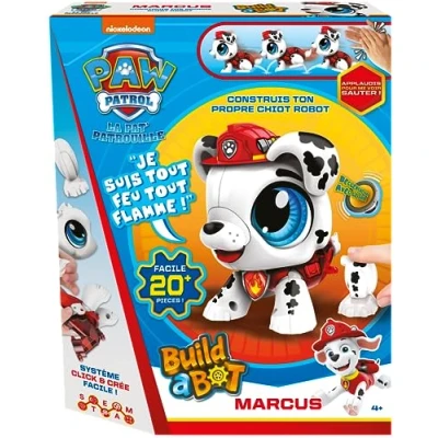 Image de La Pat&#039;Patrouille Marcus Build A Bot Jeu de Construction Jouet Interactif Construis Ton Propre Chiot Robot Pour Enfants à Partir 4 Ans Apprentissage du Son Piles Non Incluses 20 Pièces