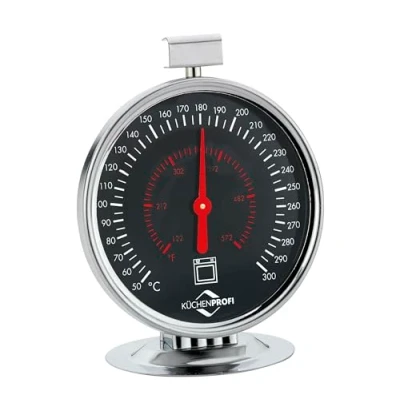 Image de Küchenprofi thermomètre de four, plage mesure 50 à 300 C, en acier inoxydable, diamètre 7,5 cm, analogique, pour tenir debout ou suspendre, convient également comme