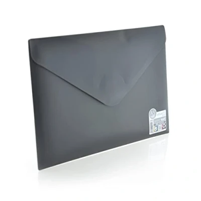 Image de Lot de 10 dossiers sur fermeture Velcro Format A5/Quartille REF 90418G Couleur opaque Vital Finition mate et brillante avec texture Soft Touch by Office Box. (Gris)