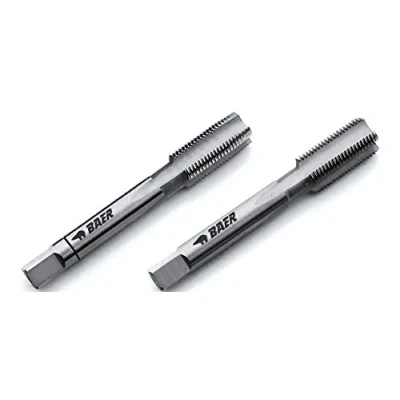 Image de BAER HSSG Lot de 2 tarauds manuels G (BSP) 1/4 x 19 Jeu à main Filetage tuyau Taraud Foret