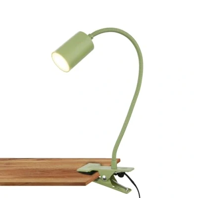 Image de BRILONER lampe de bureau avec interrupteur à fil, couleur lumière blanc chaud, orientable, fiche, lecture, pince, hauteur 40cm, vert