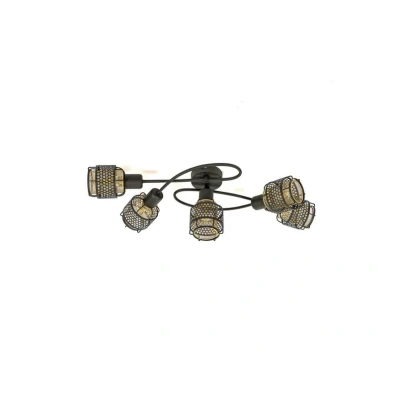 Image de Lindby Eudoria plafonnier à 5 lampes noir/doré