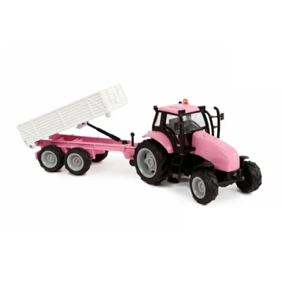 Image de Van Manen Kids Globe Traffic Tractor with Trailer Die Cast (with Light and Sound, Pink) 510241