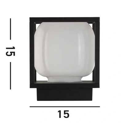 Image de Projecteur Athens applique d&#039;extérieur 15 x cm LED 9 W incluse IP54 noir et opale