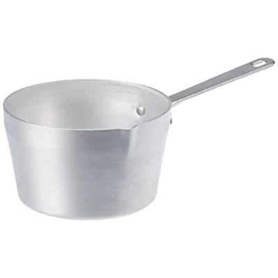 Image de Pentole Agnelli Casserole Conique avec Bec verseur, en Aluminium BLTF, dotée d&#039;une poignée Acier Inoxydable argenté 12 cm Argent