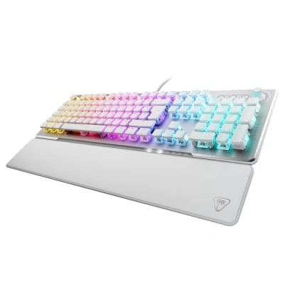 Image de Turtle Beach Vulcan II Clavier Gaming PC, interrupteurs mécaniques Titan II, Touches rétro éclairées RGB Personnalisables, Repose Poignets Amovible, Blanc