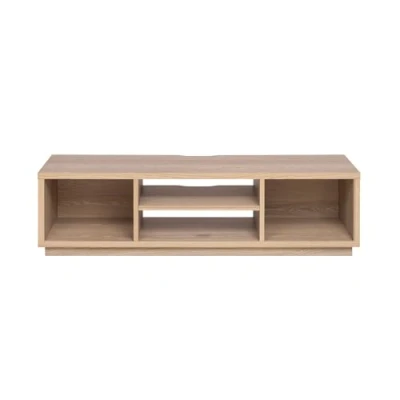 Image de Iris Ohyama, Meuble TV, Support télévision pour ecran jusqu&#039;à 65 pouces, 4 Etagères, Sortie câbles, Pieds ajustables, Chambre, Salon TV Cabinet Standard OTS 150S Marron clair