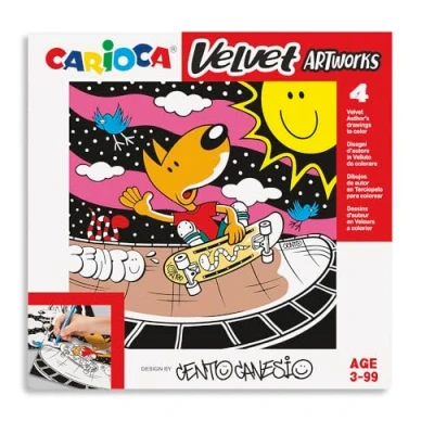 Image de Carioca Lot de 4 illustrations coloriage En velours Aide à développer la dextérité et créativité collaboration avec Cento Canesio pièces Design Sports