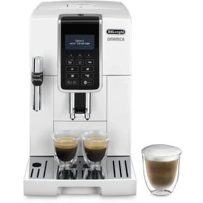 Image de Machine expresso automatique avec broyeur DELONGHI Dinamica ECAM350.35.W Blanc buse vapeur 15 bar a café grains