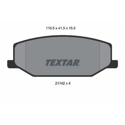 Image de TEXTAR 2114202 Jeu de plaquettes frein non préparé pour indicateur d&#039;usure SUZUKI: SJ 410 SUV, Jimny Samurai SANTANA: SUV