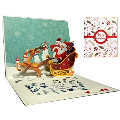 Image de Cartes de noël 3D, Deesospro® carte pop up voeux pour, enveloppe incluse, cadeau père