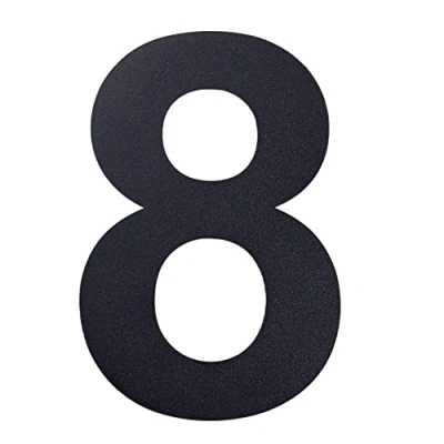Image de nanlyiau numéro de Maison gris anthraciteNuméro Numero Moderne Haute 15.3cm /6in RAL 7016 Acier inoxydable,Aspect flottant, facile à installer et fait solides SUS304(7016 6in8)