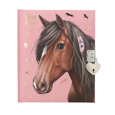Image de Depesche 12967 Miss Melody Journal Intime avec Motif de Chevaux et Serrure à cœur, Livre 192 Pages lignées Joliment illustrées, Multicolor, Taille Unique