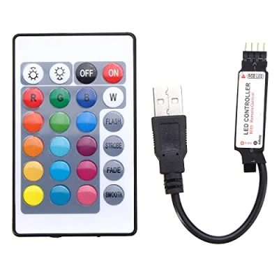 Image de MASUNN 24 Clés USB LED Controller avec Télécommande pour DC5V 5050 RGB Strip Light