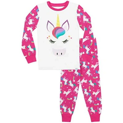 Image de Harry Bear Ensemble De Pyjamas Bien Ajusté Licorne pailletée Arc en Ciel Fille Multicolore 6 7 Ans