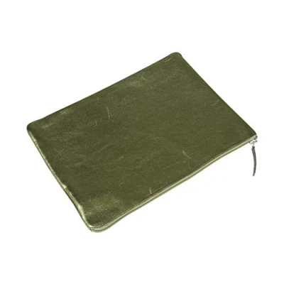 Image de Clairefontaine 400027C Pochette Plate Universelle Cuirisé 23x32cm en Véritable Cuir d&#039;Agneau, Vert