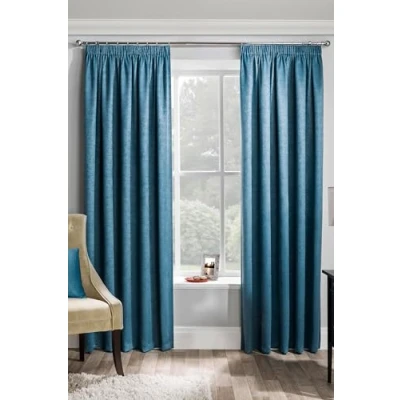 Image de Mattrixx Rideaux prêts à poser thermiques avec plis Bord bande, Matrix Teal, 66&quot;Wide x 54&quot;Drop 168cm 137cm