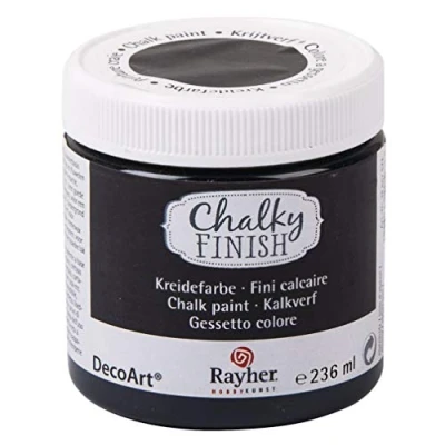 Image de Rayher 38867287 Chalky Finish Peinture Craie à Base d Eau, 236 ML, Noir bène