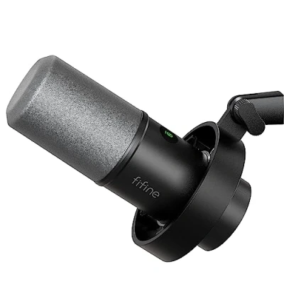 Image de Fifine USB/XLR Studio Micro Dynamique pour PC, RGB Cardioïde Microphone Gaming, Podcasting, Streaming, Broadcasting, Enregistrement Vocal, PS4/5 Mac PC Mixer Cartes Son