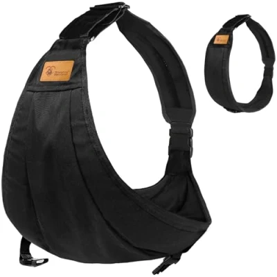 Image de IBOPUXIU LatéRale Porte Bebe, Portable Echarpe de Portage RéGlable Et Enveloppante Pour Nouveau néS, Bebe Hanche Respirante Les néS Jusqu&#039;à 3 36 Mois (Noir)