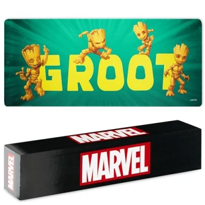 Image de Marvel Tapis de Souris XL Dessous Bureau Sous Main Mouse Pad 80x36 cm Accessoire Avengers Spiderman Groot (Bleu Groot)