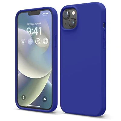 Image de elago Coque Silicone Liquide Compatible avec iPhone 14 Plus Étui (6.7), Premium, Housse Protection Complète Case Antichoc à 4 Structure,Microfibre Douce Empêche Rayures (Bleu Cobalt)