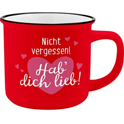 Image de GRUSS &amp; CO Mug motif HDL New Bone China Porcelaine aspect émail 35 cl Cadeau Amour 45778