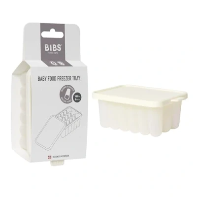 Image de BIBS Plateau de congélation pour aliments bébé un rangement facile, compatible avec le distributeur d&#039;aliments BIBS, anti déversement fond en silicone, couvercle inclus, sans BPA Ivory