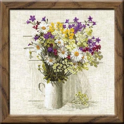 Image de RIOLIS RI 924 Fleurs des Champs Kit de Broderie au Point Croix Multicolore 45 x cm