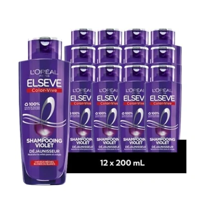 Image de [LOT DE 12] L&#039;Oréal Paris Elseve Color Vive Shampooing Violet Déjaunisseur 200ml