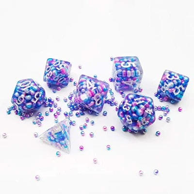 Image de Bescon Peacock Pearl Polyhedral Dice Set, Poly RPG Set of 7